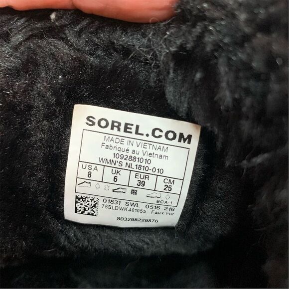 Sorel Women's Snow Angel Black Ankle Boots Size 8 Winter Lace Up - Picture 3 of 8